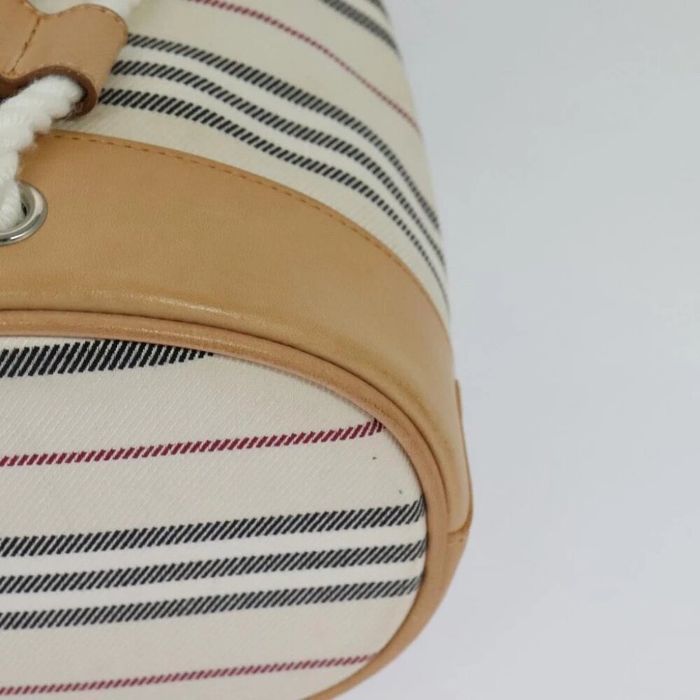 BURBERRY Shoulder Bag Canvas Leather White - Picture 11 of 16